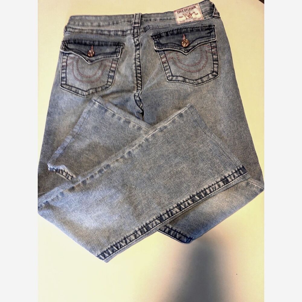 True Religion Becca Champagne Glow Super T Mid-Rise Bootcut Jeans Sz30